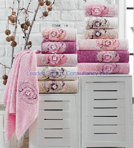 6 Piece 3D Embroidered Towel Set
