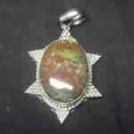 Blood Stone German Silver Pendant