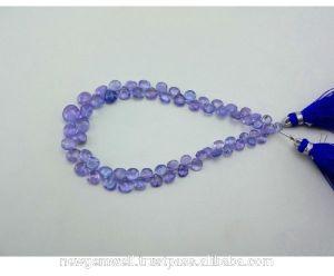 Heart Shape Briolette Natural Tanzanite Loose Gemstone Bead