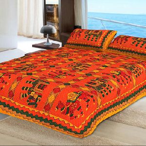King Size Vintage Kantha Stitched Bedspread