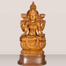 Teak Wood Lakshmi Statue