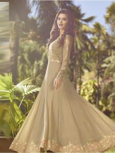 Designer Beige Anarkali Salwar Suit