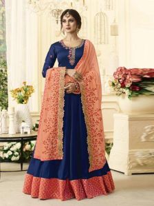 designer blue anarkali salwar suit