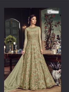 Green Designer Anarkali Salwar Suit