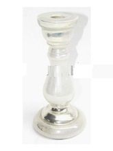 Glass Candle Holder Silver Finish