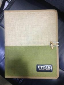 Brown & Green Jute File Folder