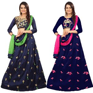 Parrot Nidhi Blue Combo Suit Material