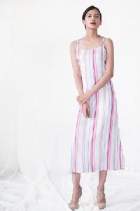 Striped Side Button Dress