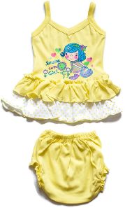 Girls Sleeveless Frock & Pant Set