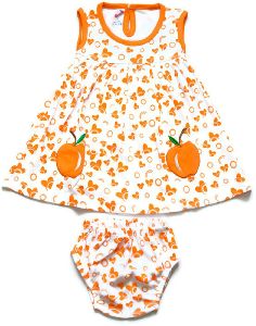 Kids Cotton Printed Frock And Pant Set