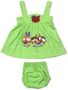 Kids Sleeveless Cotton Frock And Pant Set