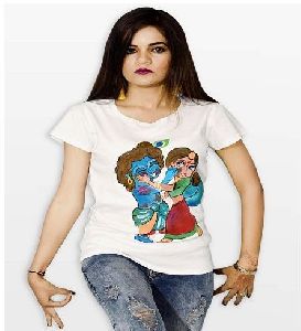 Radha Krishna Printed Holi T-Shirt