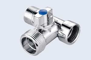 THREE-WAY ANGLE BRASS BALL VALVE