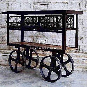 Heavy-Duty Wooden Kitchen Cart