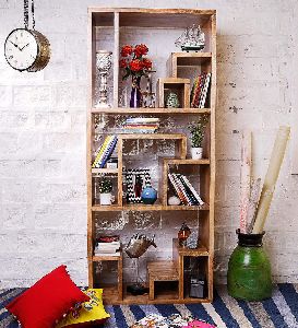 Mango Wood Display Unit Cum Book Shelves