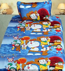 Cartoon Printed Single Bed Sheets