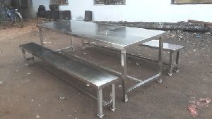 Stainless Steel Bench With Stool
