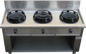 Stainless Steel Three Burner Cooking Range