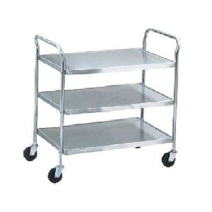 Stainless Steel Three Shelf Trolley