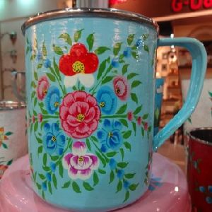 hand painted stainless steel mug