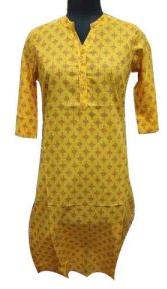 Casual Yellow Long Kurtis