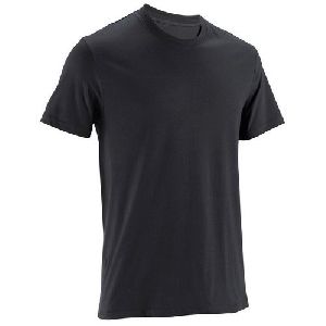 Mens Black Cotton-T-Shirt