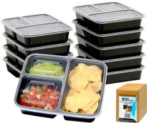 1000ML 3 Compartment disposable plastic food container