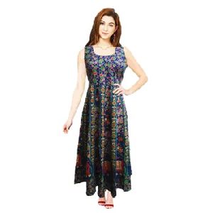 Jaipuri Cotton Printed Long Frock Kurti