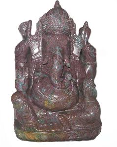Corundum (Ruby)Ganesh statue, Sculpture, Gemstone Ganesh Ji