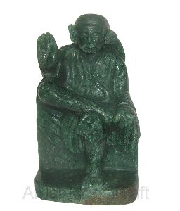 Dark Green Aventurine Sai baba statue (sculpture)