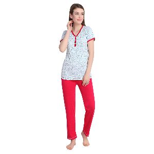 Carlo Bossi - Women's Printed Cotton Two Piece Pajama Set