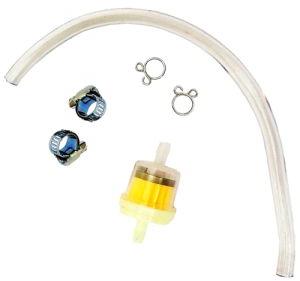 Lambretta Universal 15cm / 25cm Petrol Fuel Pipe Line Clear With Clips & Inline Filter