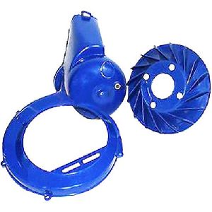 Vespa VBB VBA Bajaj Chetak Flywheel Cover With Fan And Engine Cover Blue Plastic