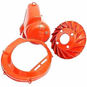 Vespa VBB VBA Bajaj Chetak Flywheel Cover With Fan And Engine Cover Red Plastic