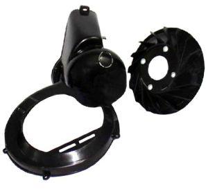 Vespa VBB VBA Bajaj Chetak Flywheel Cover With Fan And Engine Cover Black Plastic