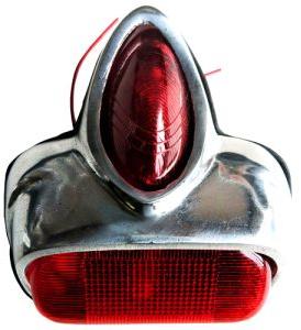 Vespa VBB VBA GS Brake / Tail Light Metal Alloy Polished With Rubber Gasket