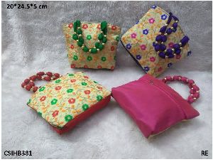 Designer Raw Silk Hand Bag