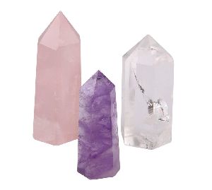 6 Faceted Healing Crystal Wands
