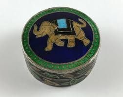 Elephant Enamel Coin Box