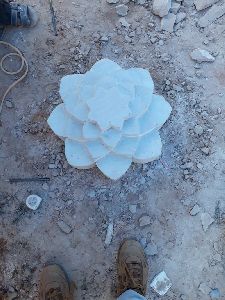 White Sandstone Lotus Sculpture
