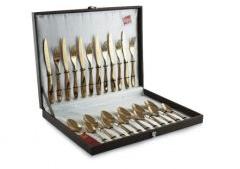 24 Pcs Gold Finish Cutlery Set