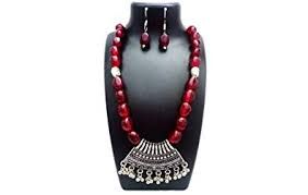 Oxidized Beads Necklace Set