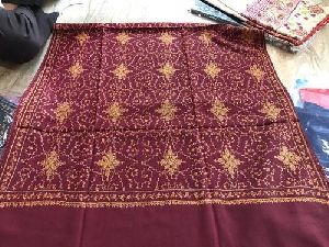 Maroon Pashmina Embroidered Shawl