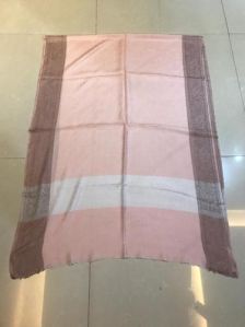 Pink Pashmina Fine Wool Self Border Stole