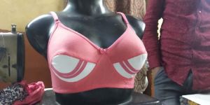 Pink & White Hosiery Bra