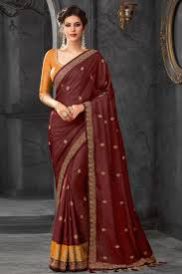 embroidered silk saree