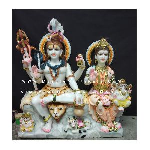 Shivpariwar Marble Idol