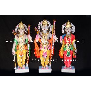 Multicolor Ram Darbar Marble Idol