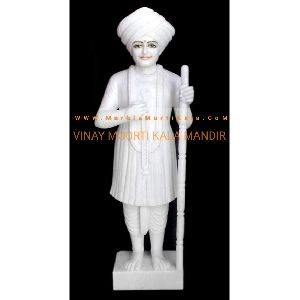White Jalaram Bapa Marble Statue