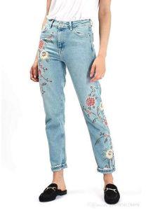 ladies printed jeans